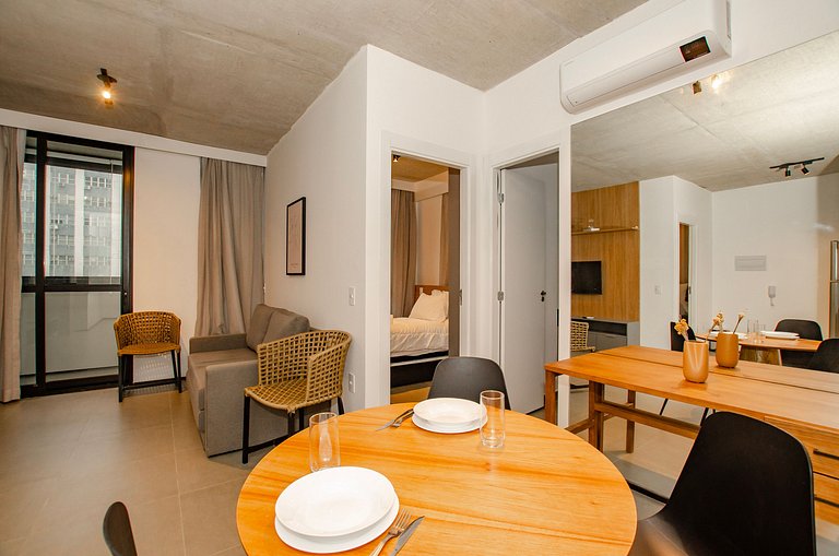 Apto Moderno 2 Quartos nos Jardins by Housi