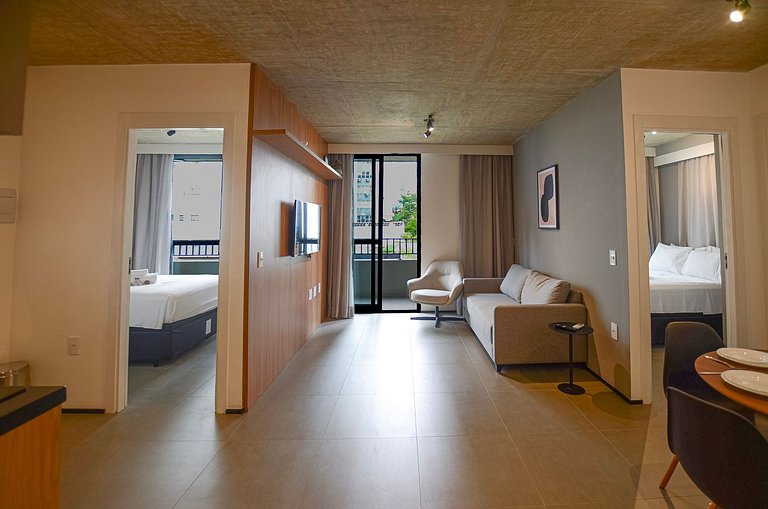 Apto Moderno 2 Quartos nos Jardins by Housi